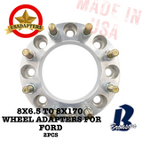 8x6.5 (8x165.1) to 8x170 125mm (FORD) US MADE Wheel Lug Adapters x 2pcs.