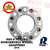 8x6.5 (8x165.1) to 8x180 / 116.7/124.1mm (CHEVROLET/GMC/HUMMER) USA MADE Wheel Adapters Hubcentric x 2pcs.